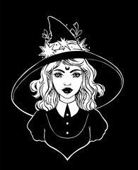 portrait of a witch with a hat