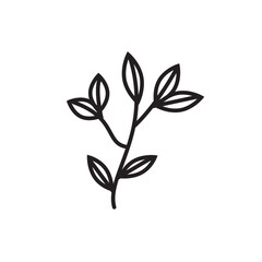 Elegant leaf line art with subtle curves and minimalist detailing, perfect for digital sticker packs, tattoo sketches, wedding design elements, and planner assets