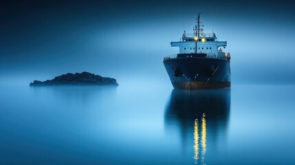 Majestic vessel at dawn