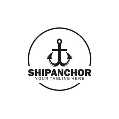 black ship anchor vector logo