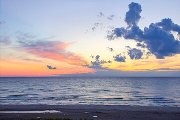 sunset over the lake