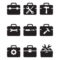 Craftsman Toolbox Vector Icons for Repair and Maintenance Design
