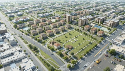 Aerial View of a Modern Suburban Development