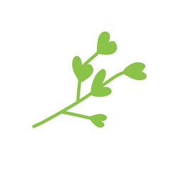 heart-shaped leaf branch vector