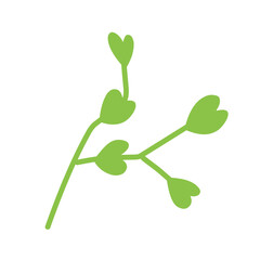 heart-shaped leaf branch vector