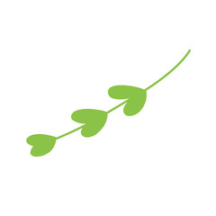 heart-shaped leaf branch vector