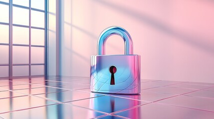 Fototapeta premium Modern security lock, minimalist design