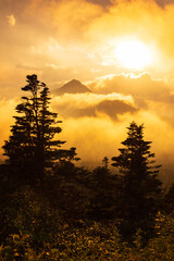 sunset over the mountains