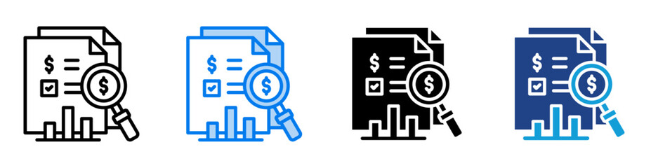 Inspection icon set multiple style collection