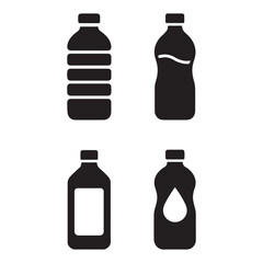Plastic Water Bottle Variety Vector Illustration Design Set