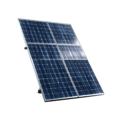 Dark blue solar panels with silver frame on black background energy electricity, Isolated On White, Png Transparent, Cut Out
