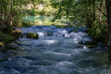 Flowing river in the forest of Missouri 