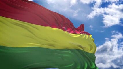 flag of Bolivia. close up of bolivia flag. bolivia flag endless loop.