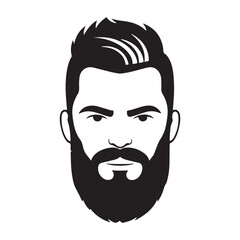 Isolated Bearded Man Vector Set Illustration for Barber Shop Promotions