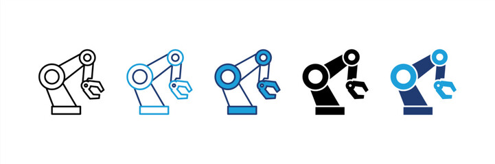 Robotics icon set multiple style collection