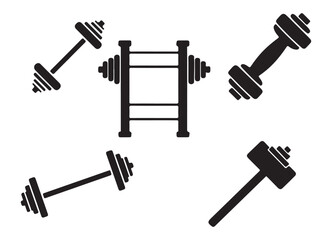Weightlifting Equipment Silhouette Vector Set for Fitness Design