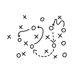 Soccer Tactics Strategy Icon, Football Game Plan Vector Illustration  © Arjuna