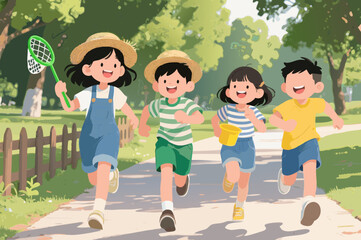 happy children playing with Forest experience