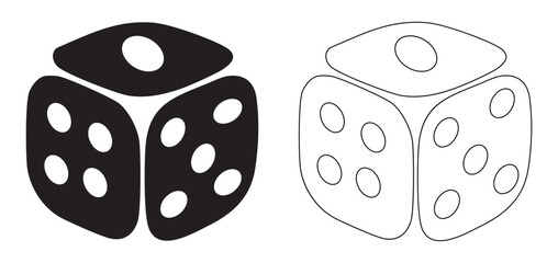 Dice Cube Illustration for Games and Random Number Generation