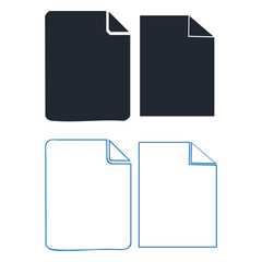 File Document Paper Sheet Graphic Design Elements Set