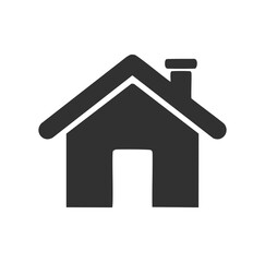 Simple house icon with chimney and doorway home building