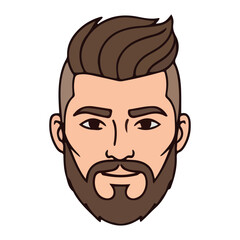 Modern Man Portrait with Stylish Beard and Hair Graphic Design