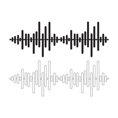 Audio Waveform Sound Visualization Graphic Design Element Set