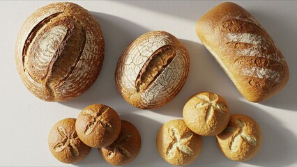 Assorted Artisan Breads on Table