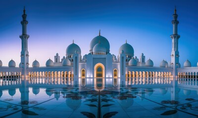 Obraz premium Grand Mosque Architecture at Dusk