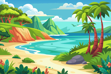 Obraz premium Perfect for summer, vacation, travel, tourism, and nature themes in web design, advertisements, and educational materials.