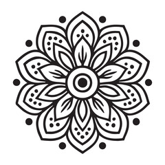 Simple Floral Blossom Vector for Creative Designs and Projects Mandala 