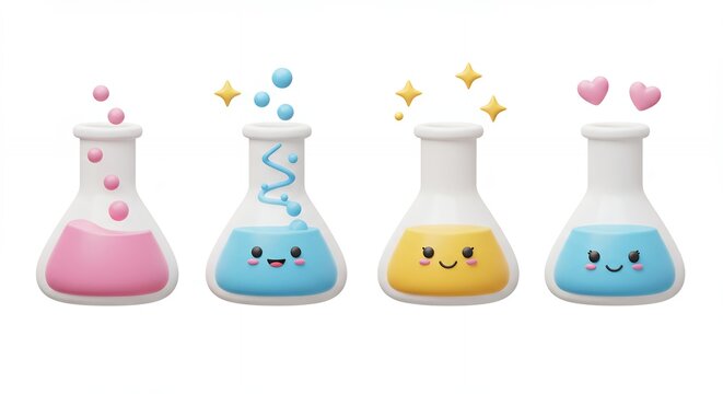 Cartoon beaker illustration - Powered by Adobe