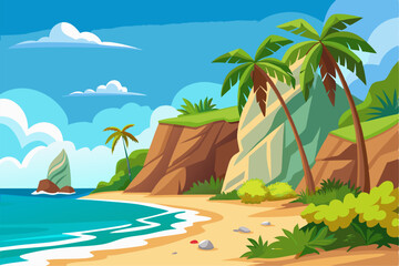 Obraz premium Perfect for summer, vacation, travel, tourism, and nature themes in web design, advertisements, and educational materials.