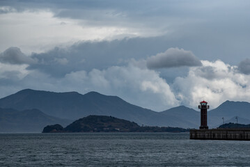 Stormy weather in the inland sea of Japan