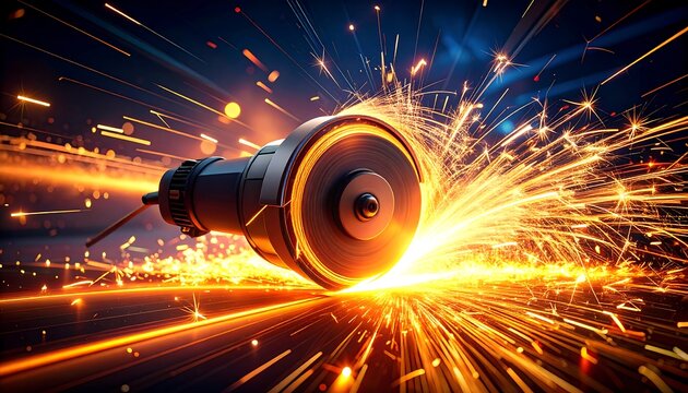 Metal cutting sparks