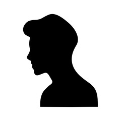 Male Head Profile Silhouette Vector