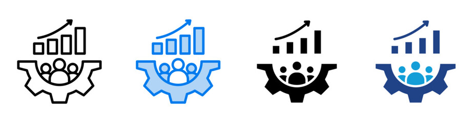 Workforce icon set multiple style collection