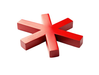 Obraz premium Red Asterisk on Transparent Background