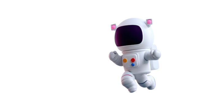 Astronaut's Journey: An astronaut in a vibrant spacesuit embarks on a bold adventure into the cosmos, symbolizing the limitless possibilities of space exploration.