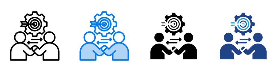 Collaboration icon set multiple style collection