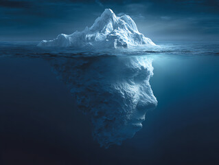 face-shaped iceberg, AI generated
