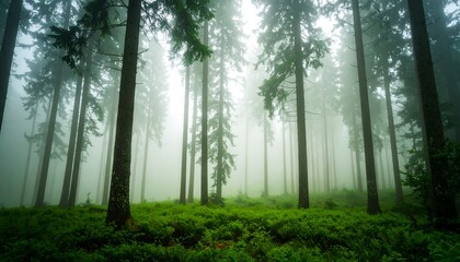 Obraz premium Misty forest scene (4)