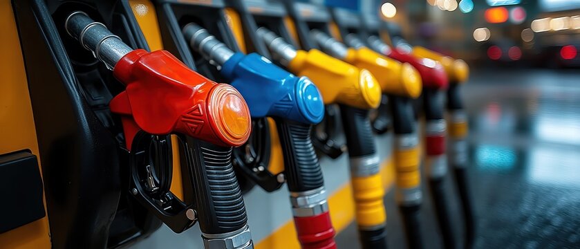 Gas nozzle in child s toy gas station