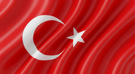 Obraz premium flag of turkey waving at night