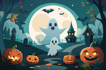 Cartoon Dog in Halloween Costume Illustration for Festive Designs and Decorations