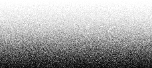 Noise grain background. Vector dotwork pattern. Densely dotted texture with subtle gradient. Black stipple sand dot effect. Abstract grunge monochrome surface, overlay with stochastic stipple spray