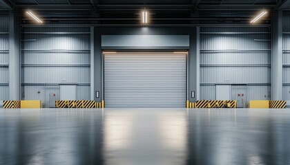 Roller metal door warehouse building interior safety entrance gate