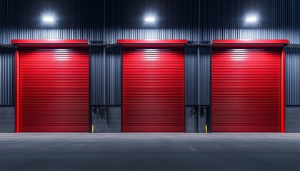 Roller metal door warehouse building interior safety entrance gate