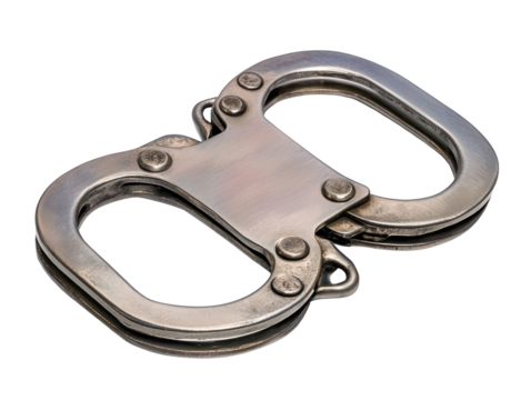 Vintage Handcuffs on Transparent Background