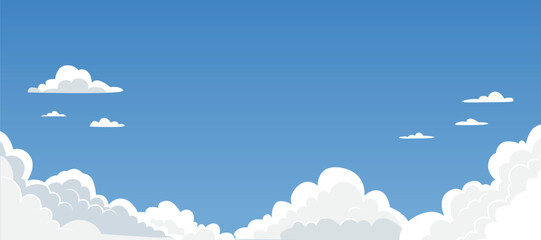 Cartoon vector of a beautiful clear sky with soft tones. Background for nature, peaceful concepts and uplifting design projects